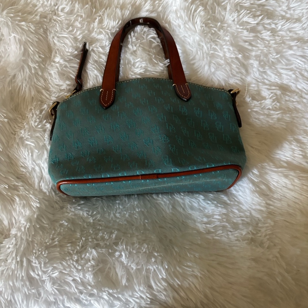 Dooney & Bourke Teal and Brown Satchel - Picture 3 of 6